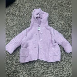 Baby girl hooded button down sweater size 3-6 months.